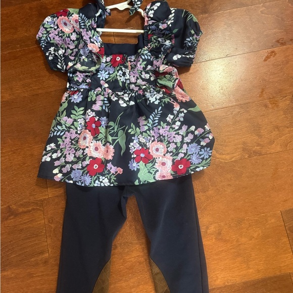Janie and Jack Other - Janie and Jack Floral Kids Matching Set - Navy and Red